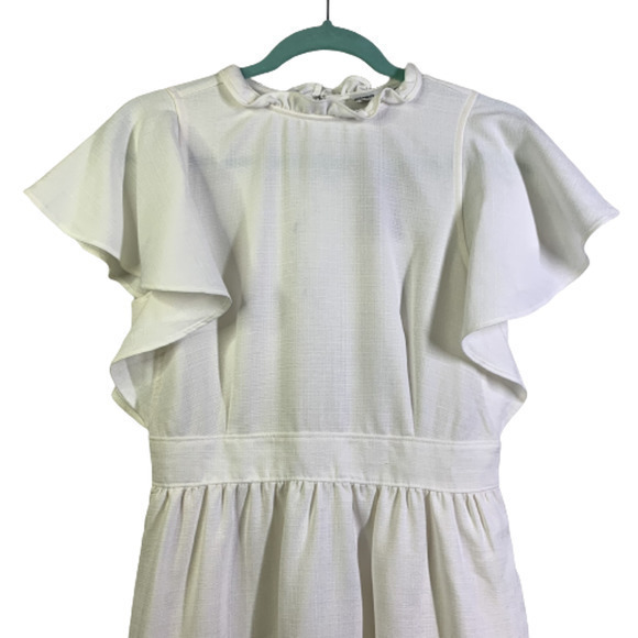 EXPRESS x LADYGANG White Ruffle Mini Dress -‎ NWT - Picture 3 of 16